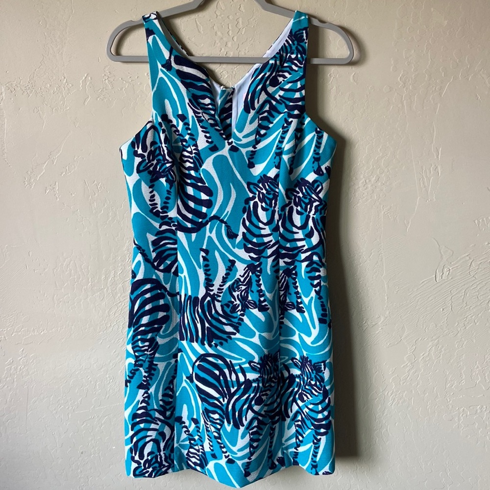 Lilly Pulitzer Madeline Shift Dress Zebra Print I’m Game